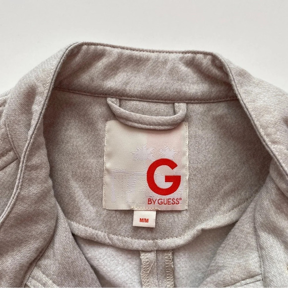 GUESS Tie Winter Jacket Cozy Coat Beige Tan Neutral Size Medium Gold Hardware - Picture 13 of 15